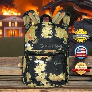 OFFICIAL Game of Thrones Map 16.5" Backpack School Book Bag Teen 14+ GOT Fantasy